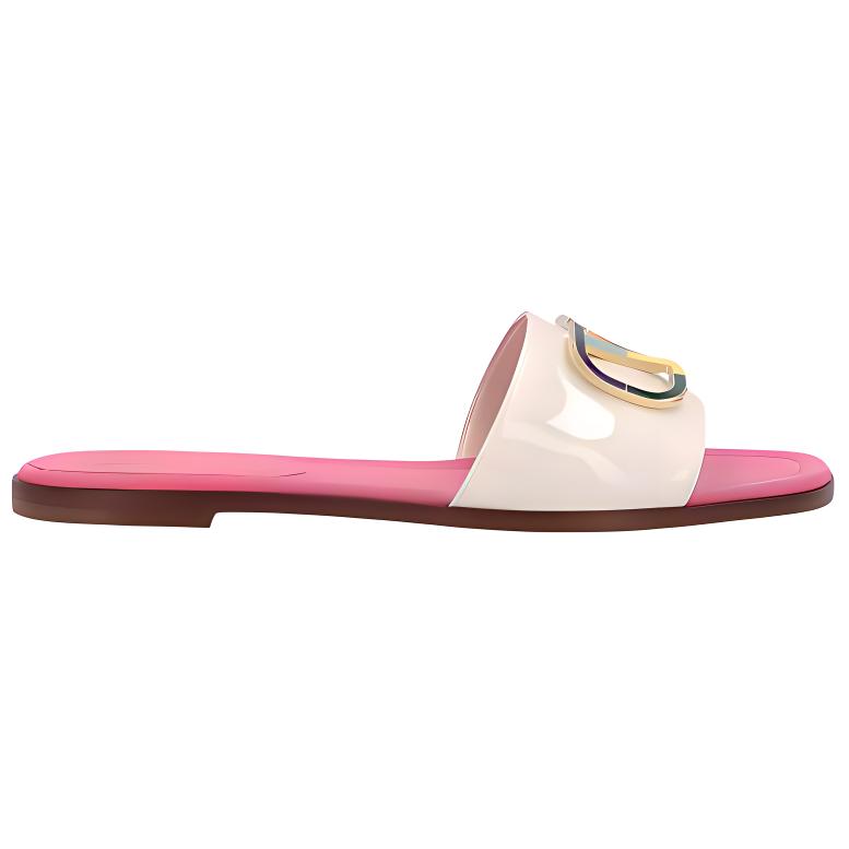 (W) Valentino Vlogo Flat Sandal 'Pink White' 圖 3