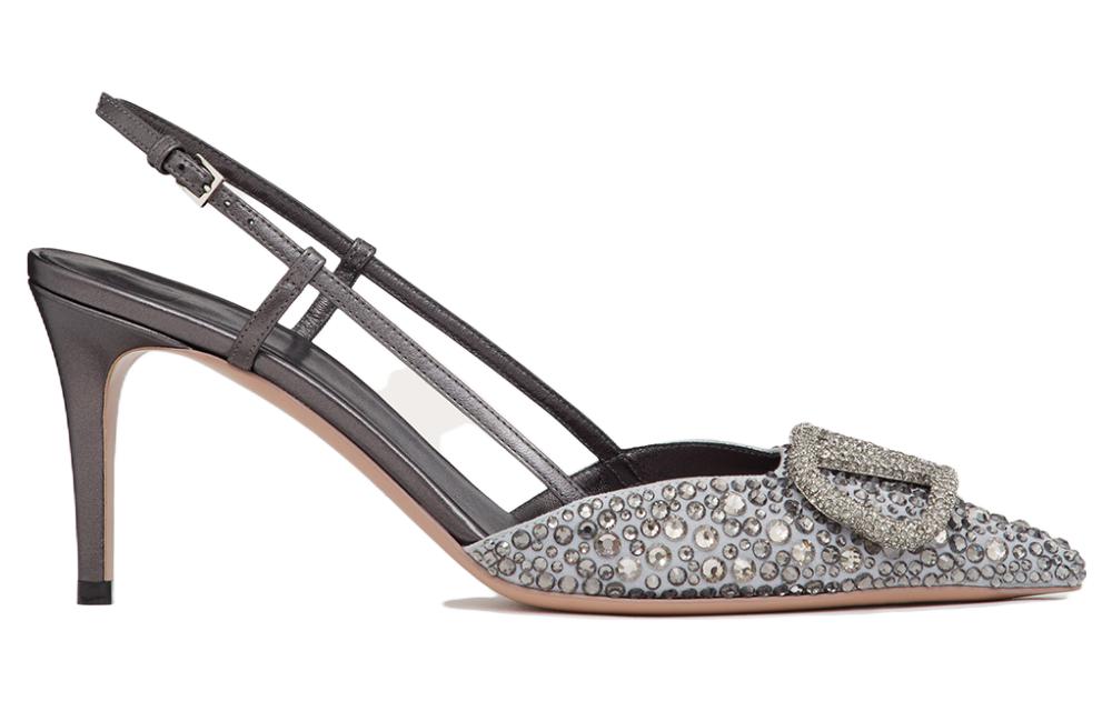 (W) Valentino Vlogo High Heels 8cm 'Grey Pointed-Toe CMFT' 圖 2