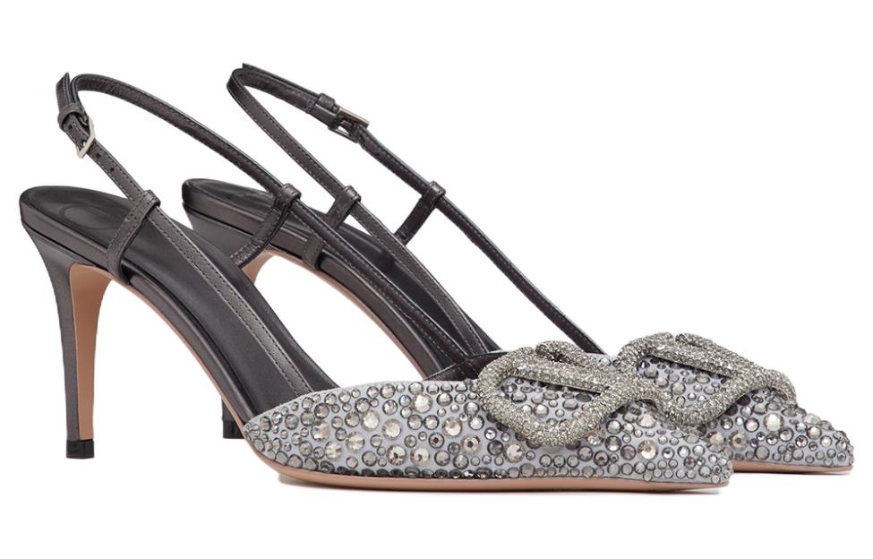 (W) Valentino Vlogo High Heels 8cm 'Grey Pointed-Toe CMFT' 圖 3