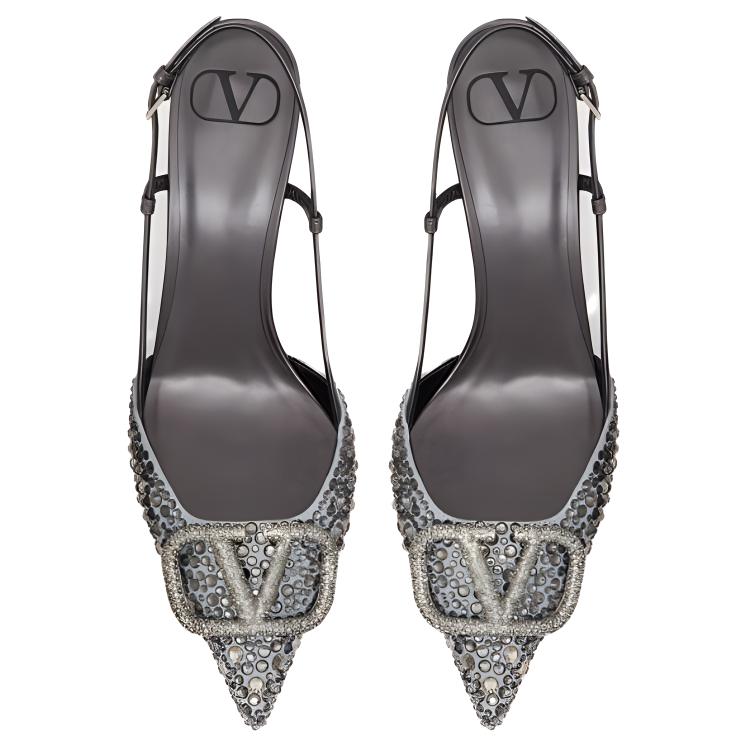 (W) Valentino Vlogo High Heels 8cm 'Grey Pointed-Toe CMFT' 圖 4