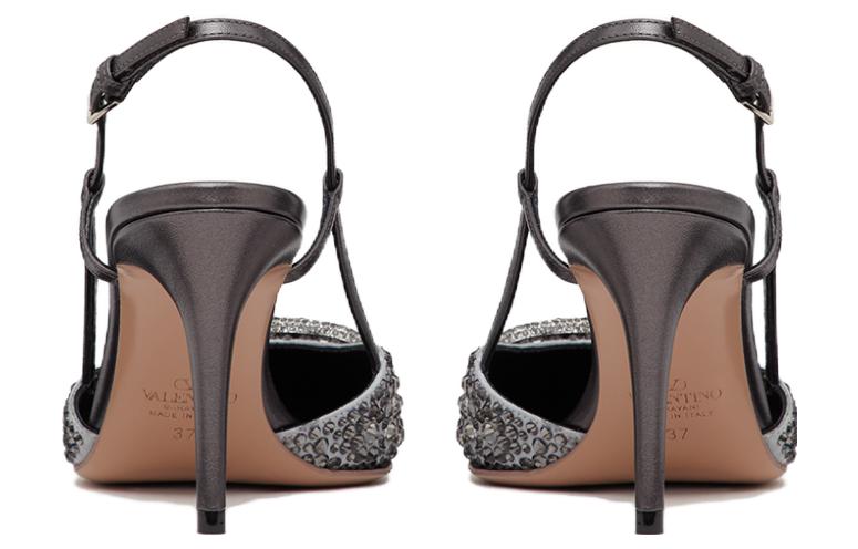 (W) Valentino Vlogo High Heels 8cm 'Grey Pointed-Toe CMFT' 圖 5