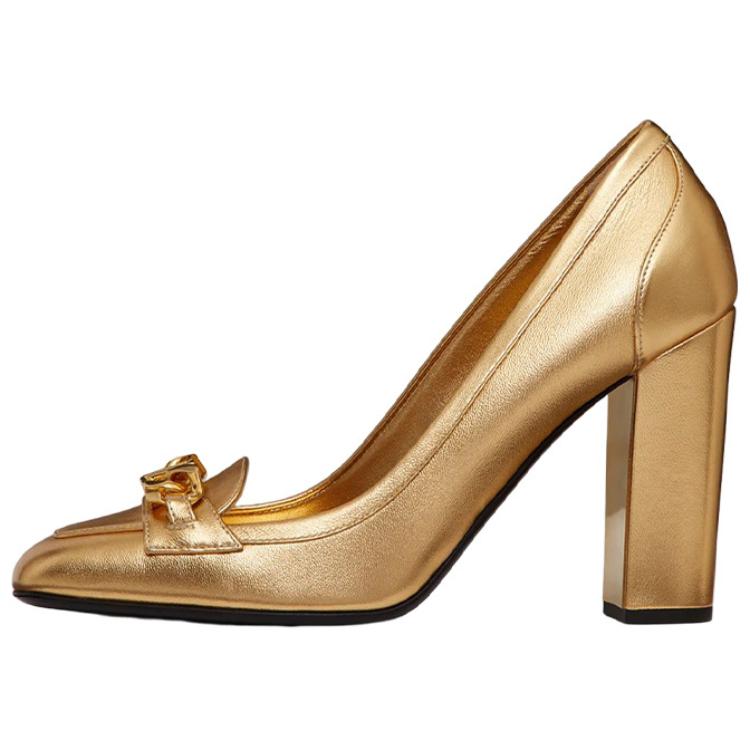 (W) Valentino VLOGO Lambskin Chain High Heels 'Metallic'