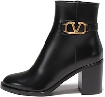 (Women) Valentino Vlogo Leather Boot 'Black Fashion Chunky Heel' 1W2S0CK1DSH0NO (Women) Valentino Vlogo Leather Boot 'Black Fashion Chunky Heel' 1W2S0CK1DSH0NO