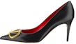 Buy Valentino 華倫天奴 Vlogo 皮革 尖頭套腳 高跟鞋 女款 黑色