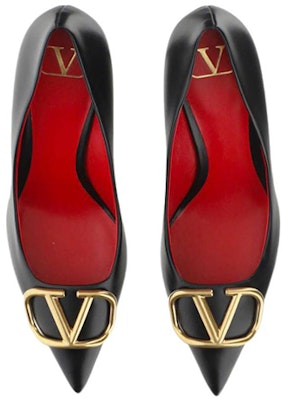 Valentino 華倫天奴 Vlogo 皮革 尖頭套腳 高跟鞋 女款 黑色 Shop Valentino 華倫天奴 Vlogo 皮革 尖頭套腳 高跟鞋 女款 黑色