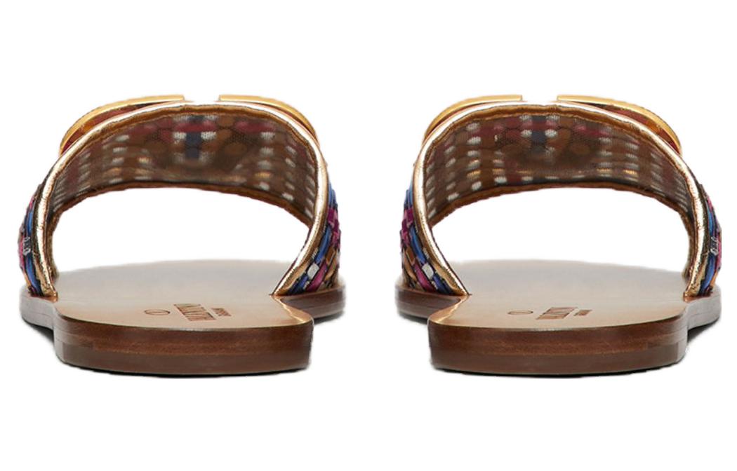 (W) Valentino Vlogo Leather Slide 'Metallic Gold' 圖 5