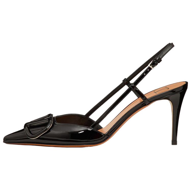 Buy (W) Sandal Tumit Tinggi Berkasut Vlogo Valentino 'Hitam' ZW2S0R01TMK0NO