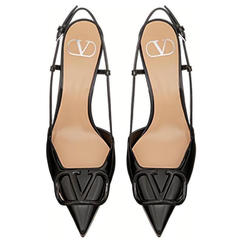 Shop (W) Sandal Tumit Tinggi Berkasut Vlogo Valentino 'Hitam' ZW2S0R01TMK0NO