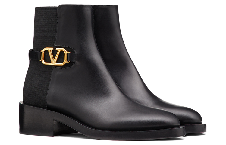 Lookbook (W) Valentino VLogo标志黑色踝靴 WW2S0CT1PYH0NO