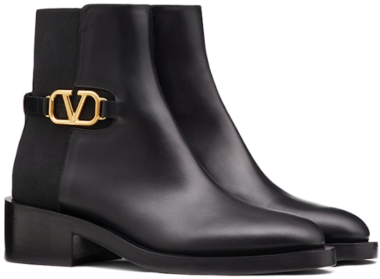 (W) Valentino VLogo标志黑色踝靴 WW2S0CT1PYH0NO Lookbook (W) Valentino VLogo标志黑色踝靴 WW2S0CT1PYH0NO