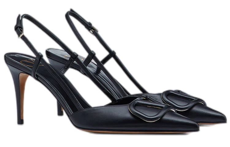 Order (W) 발렌티노 V로고 시그니처 블랙 앵클 타이 하이힐 XW2S0R01MZF0NO