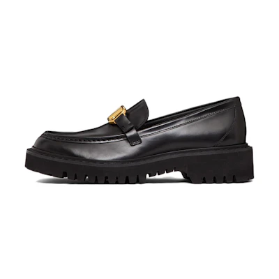 (W) Valentino VLogo Signature Loafer 'Black Calfskin'