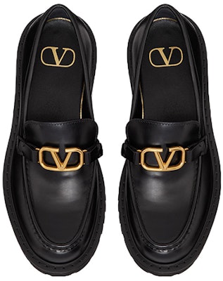 Valentino 華倫天奴 VLogo Signature 小牛皮樂福鞋 女款 黑色 Shop Valentino 華倫天奴 VLogo Signature 小牛皮樂福鞋 女款 黑色