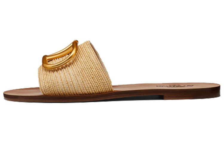 (W) Valentino Vlogo Slide 'Brown Fashion'