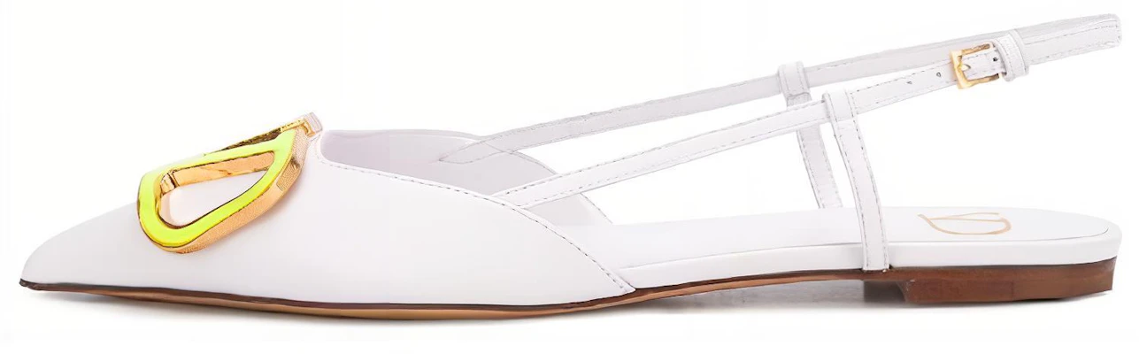 (Women) Valentino VLOGO Slingback Flats 'White' TW0S0R02LEA25V Buy (Women) Valentino VLOGO Slingback Flats 'White' TW0S0R02LEA25V