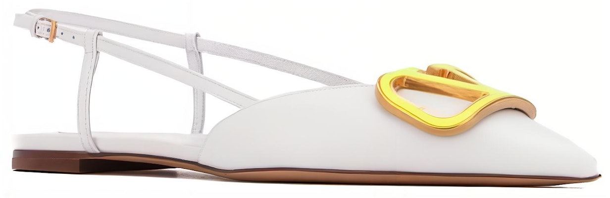 (Women) Valentino VLOGO Slingback Flats 'White' TW0S0R02LEA25V Order (Women) Valentino VLOGO Slingback Flats 'White' TW0S0R02LEA25V