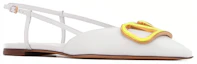 Order (Women) Valentino VLOGO Slingback Flats 'White' TW0S0R02LEA25V