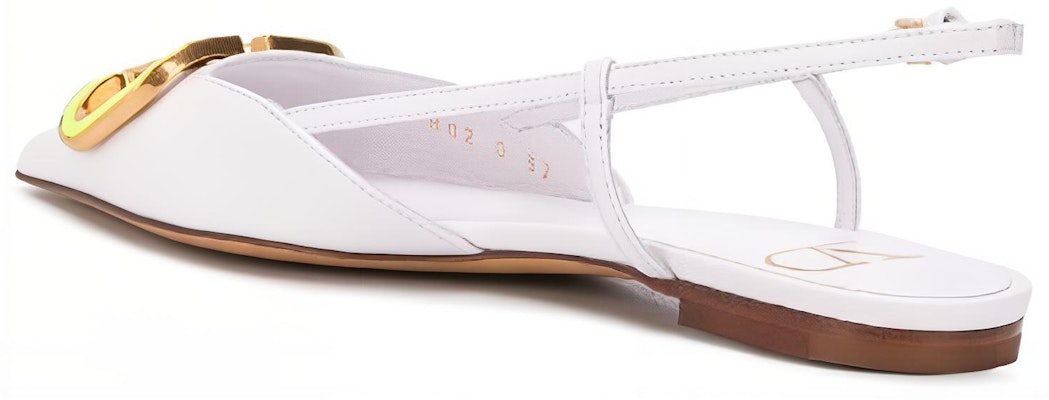 (Women) Valentino VLOGO Slingback Flats 'White' TW0S0R02LEA25V Lookbook (Women) Valentino VLOGO Slingback Flats 'White' TW0S0R02LEA25V