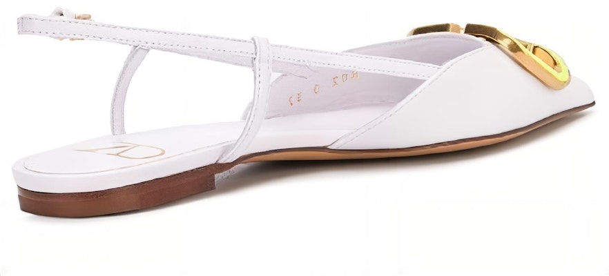 (Women) Valentino VLOGO Slingback Flats 'White' TW0S0R02LEA25V Shop (Women) Valentino VLOGO Slingback Flats 'White' TW0S0R02LEA25V
