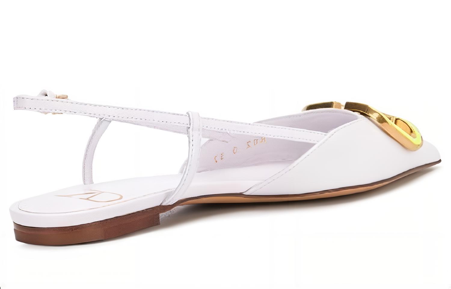 Shop (Women) Valentino VLOGO Slingback Flats 'White' TW0S0R02LEA25V