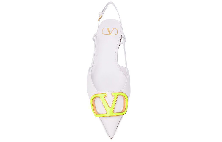 Purchase (Women) Valentino VLOGO Slingback Flats 'White' TW0S0R02LEA25V