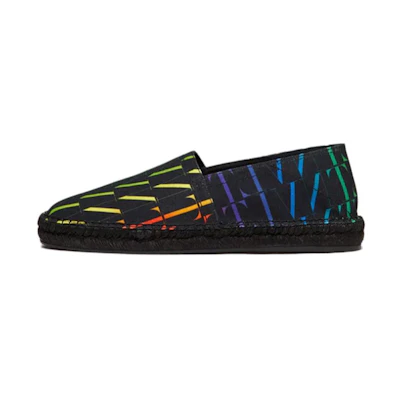 (W) Valentino VLTN Times 'Full Color Print Fisherman Shoes Black'