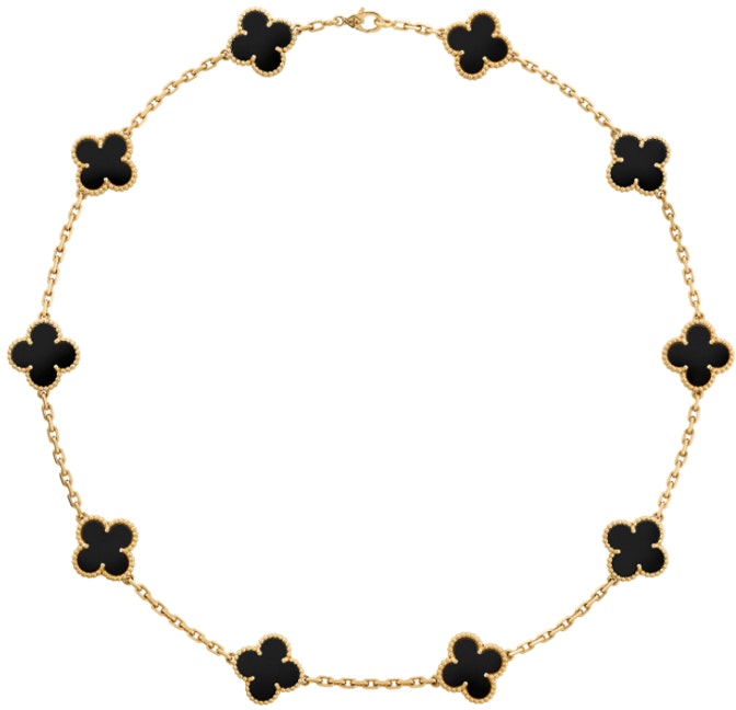 women-van-cleef-and-arpels-10-motif-onyx-18-k-gold-necklace-for-women-vcara-42700
