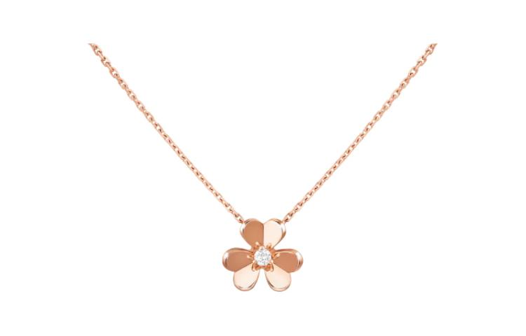 (Women) Van Cleef & Arpels 18K Rose Gold Diamond Necklace for Women - Gold. VCARPFBM00