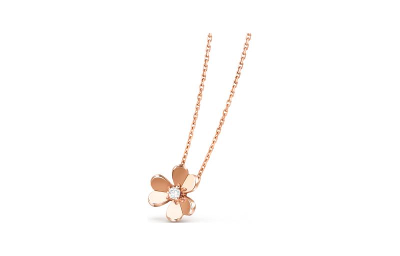 Shop (W) Kalung Van Cleef & Arpels Emas Rose 18K Berlian Wanita - Gold. VCARPFBM00