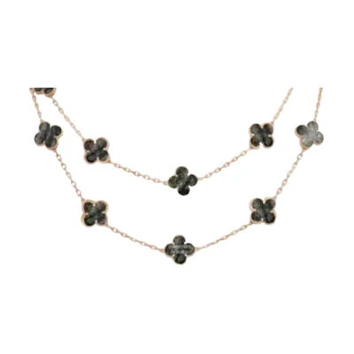 (Women) Van Cleef & Arpels 2023 Limited Obsidian Pendant Necklace Black for Women. VCAsilver20