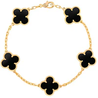 (Women) Van Cleef & Arpels 5 Motifs Black Onyx 18K Gold Bracelet - Black VCARA41300 (Women) Van Cleef & Arpels 5 Motifs Black Onyx 18K Gold Bracelet - Black VCARA41300