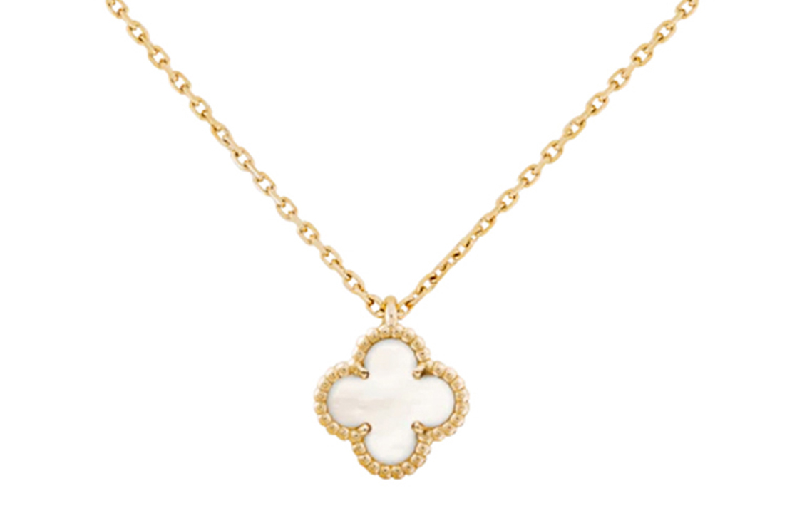 (Women) Van Cleef & Arpels Alhambra 18K Gold Mother-of-Pearl Clover Necklace - Gold. VCARF69100