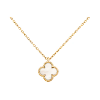 (Women) Van Cleef & Arpels Alhambra 18K Gold Mother-of-Pearl Clover Necklace - Gold. VCARF69100