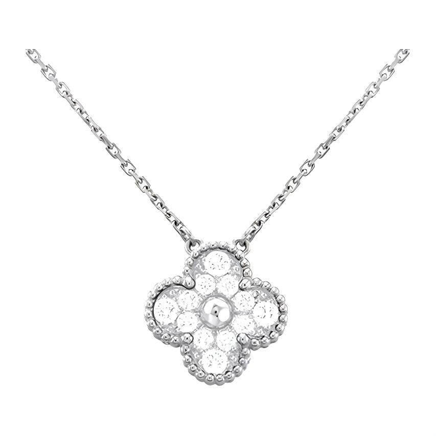 Buy (W) 梵克雅寶 Alhambra 18K白金四葉草項鍊 聖誕節禮物 女士項鍊 VCARA46100