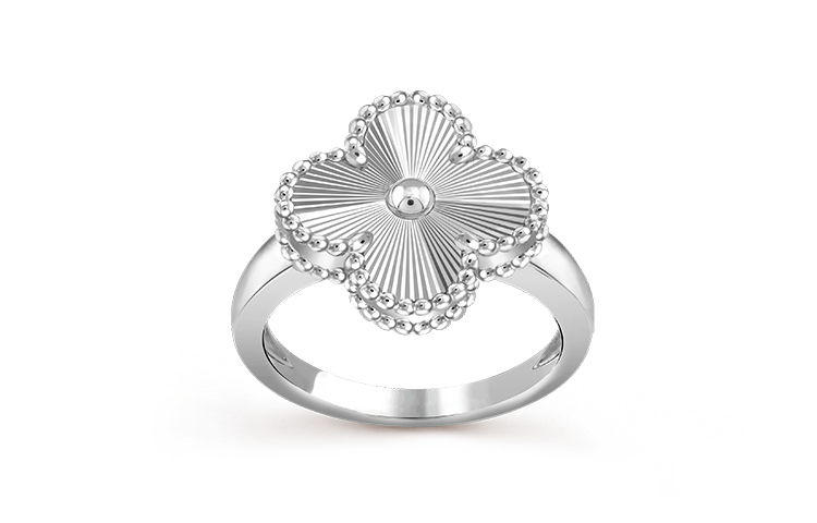 Lookbook (W) 梵克雅寶 Alhambra 18K白金四葉幸運草戒指 女款 VCARP9XI00