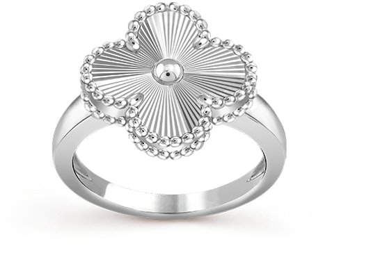 (W) 梵克雅寶 Alhambra 18K白金四葉幸運草戒指 女款 VCARP9XI00 Lookbook (W) 梵克雅寶 Alhambra 18K白金四葉幸運草戒指 女款 VCARP9XI00