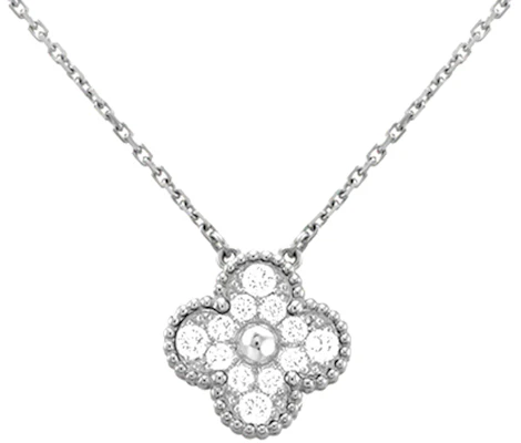 (W) 梵克雅寶 Alhambra 18K白金四葉草項鍊 聖誕節禮物 女士項鍊 VCARA46100 Shop (W) 梵克雅寶 Alhambra 18K白金四葉草項鍊 聖誕節禮物 女士項鍊 VCARA46100