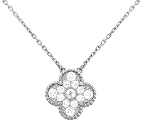 (W) 梵克雅寶 Alhambra 18K白金四葉草項鍊 聖誕節禮物 女士項鍊 VCARA46100 Purchase (W) 梵克雅寶 Alhambra 18K白金四葉草項鍊 聖誕節禮物 女士項鍊 VCARA46100