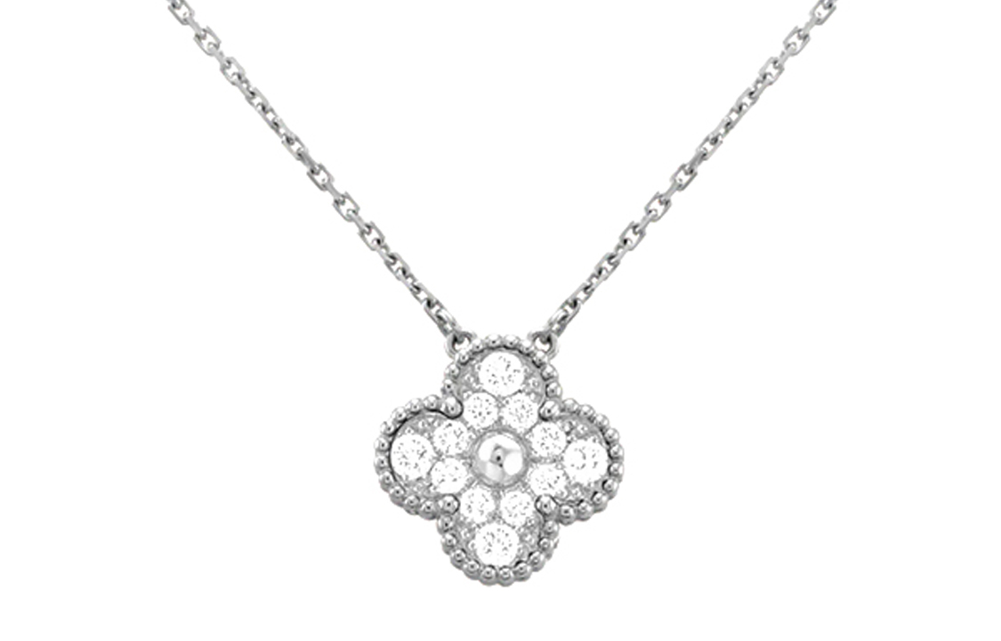 Details for (W) 梵克雅寶 Alhambra 18K白金四葉草項鍊 聖誕節禮物 女士項鍊 VCARA46100