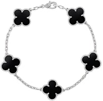 (Women) Van Cleef & Arpels Alhambra 4-Leaf Clover Black Onyx 18K White Gold Bracelet. VCARP3RV00 (Women) Van Cleef & Arpels Alhambra 4-Leaf Clover Black Onyx 18K White Gold Bracelet. VCARP3RV00