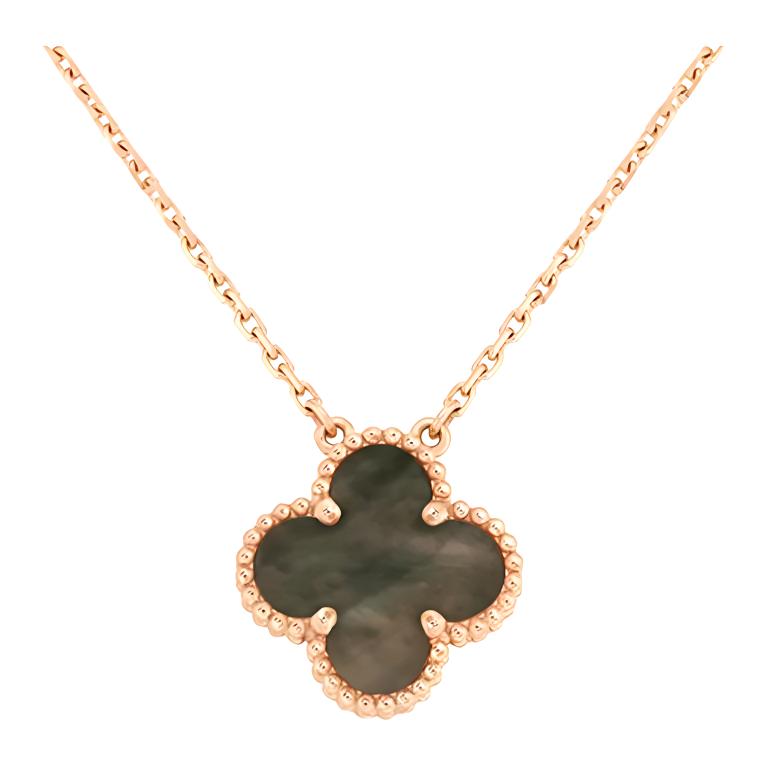 (Women) Van Cleef & Arpels Alhambra Clover Necklace 18k White Gold Rose Gold . VCARP4KK00