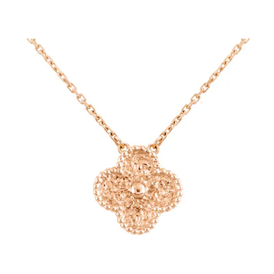 (Women) Van Cleef & Arpels Alhambra Clover Necklace 18K Gold Jewelry. VCARN9ZS00