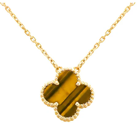 (W) Kalung Van Cleef & Arpels Alhambra Clover Tiger Eye Emas - Perhiasan. VCARD38600 Buy (W) Kalung Van Cleef & Arpels Alhambra Clover Tiger Eye Emas - Perhiasan. VCARD38600