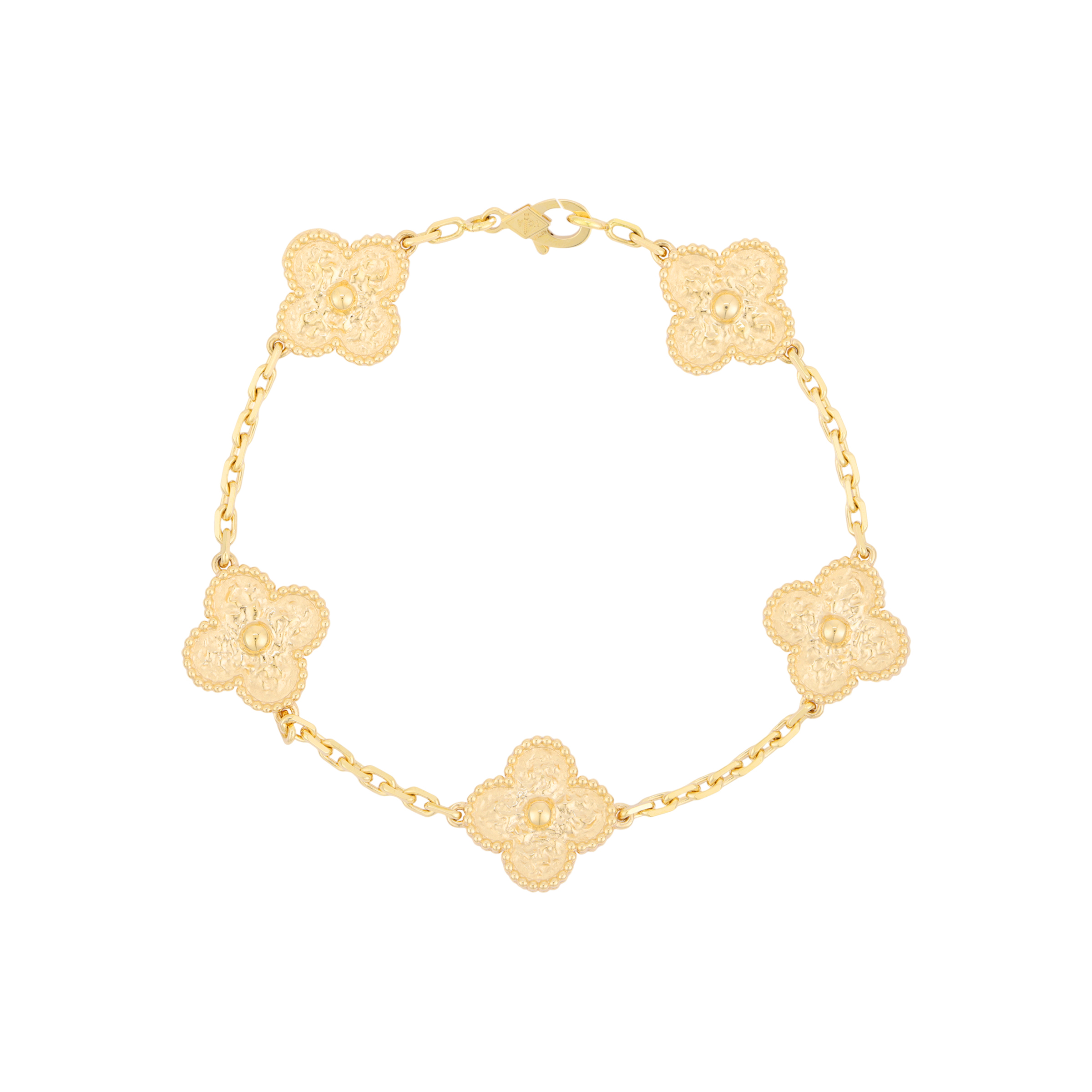 (Women) Van Cleef & Arpels Alhambra Four-Leaf Clover  Gold Bracelet. VCARO1IE00