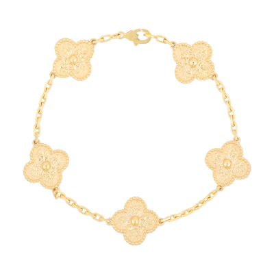 (Women) Van Cleef & Arpels Alhambra Four-Leaf Clover Gold Bracelet. VCARO1IE00