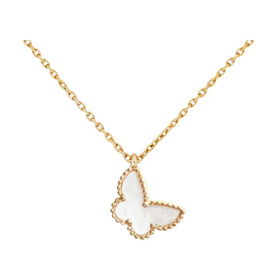 (Women) Van Cleef & Arpels Alhambra Four-Leaf Clover White Gold Necklace for Women. VCARF69300