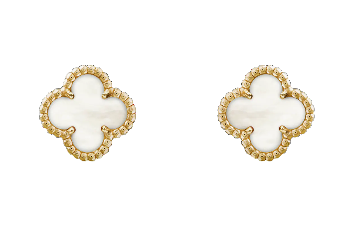 (Women) Van Cleef & Arpels Alhambra Four-Leaf Clover Mother-of-Pearl Earrings Women. VCARA44800