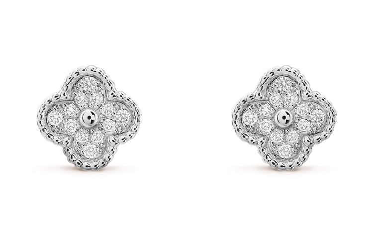 (Women) Van Cleef & Arpels Alhambra Gold Clover Earrings for Women - Elegant & Stylish. VCARO85500