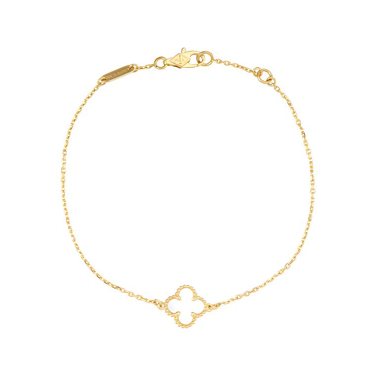(Women) Van Cleef & Arpels Alhambra Mother of Pearl 18K Gold Bracelet for Women. VCARF68800