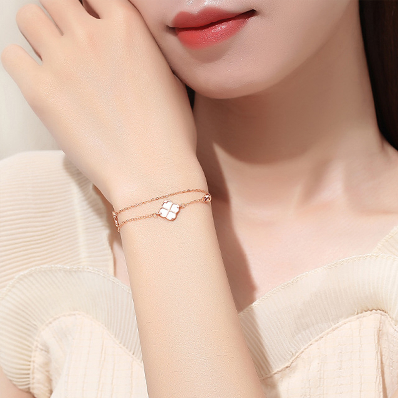 Cheap (W) 梵克雅宝四叶草珍珠母贝18K黄金手链女款 VCARF68800